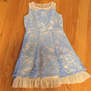 Zunie Girl's Scalloped Border Lace Dress